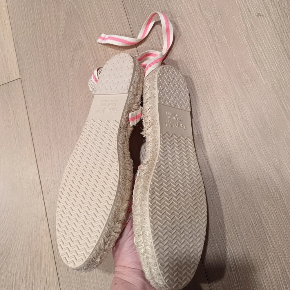 Women's Beige and Pink Espadrille Sandals